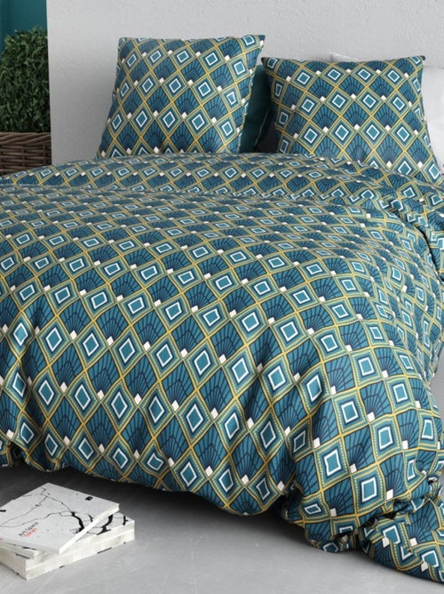 Housse de couette TRISKA + 2 taies coton 57 fils - Kiabi