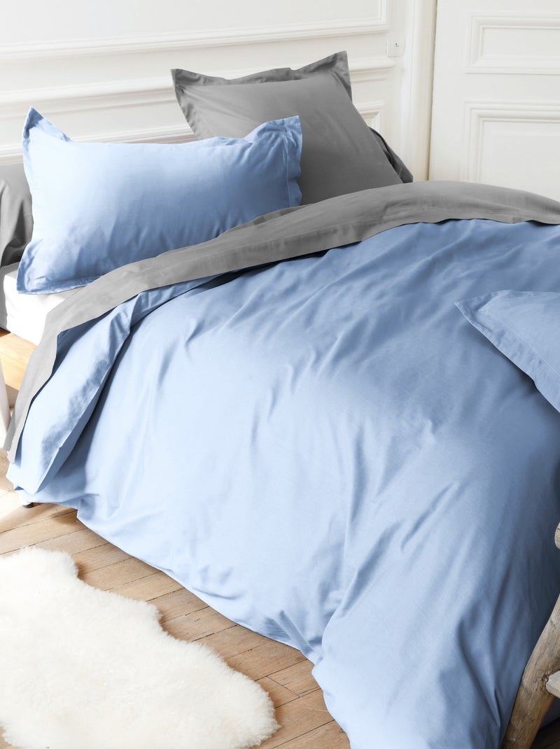 Housse de couette uni coton ALTO Bleu polaire - Kiabi