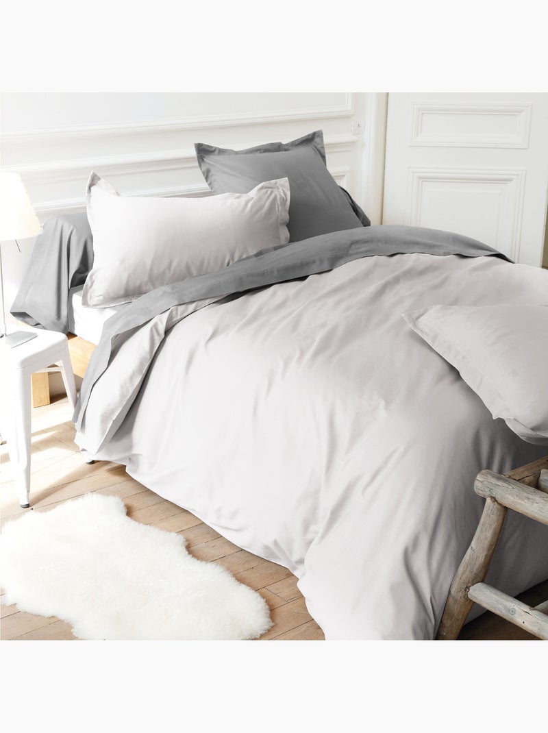 Housse de couette uni coton ALTO Gris perle - Kiabi