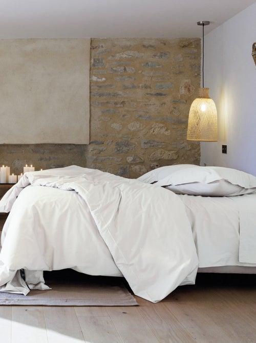 Housse de couette uni percale de coton MANOIR - Kiabi