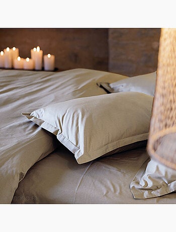 Housse de couette uni percale de coton MANOIR