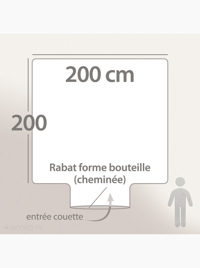 Housse de couette uni percale de coton MANOIR Gris foncé