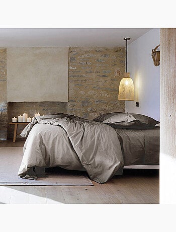 Housse de couette uni percale de coton MANOIR
