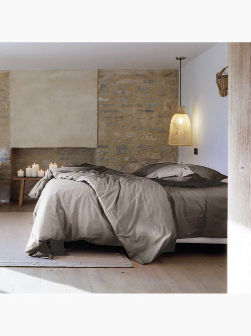 Housse de couette uni percale de coton MANOIR - Kiabi