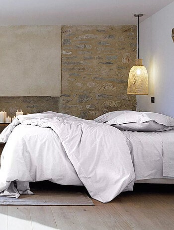 Housse de couette uni percale de coton MANOIR