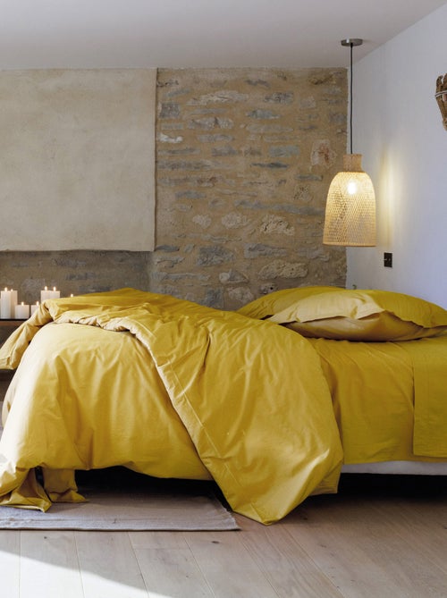 Housse de couette uni percale de coton MANOIR - Kiabi
