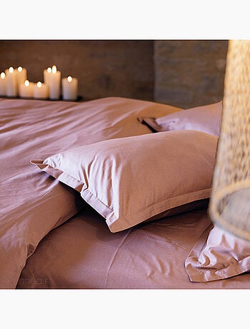 Housse de couette uni percale de coton MANOIR