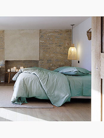 Housse de couette uni percale de coton MANOIR