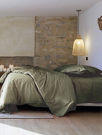 Housse de couette uni percale de coton MANOIR