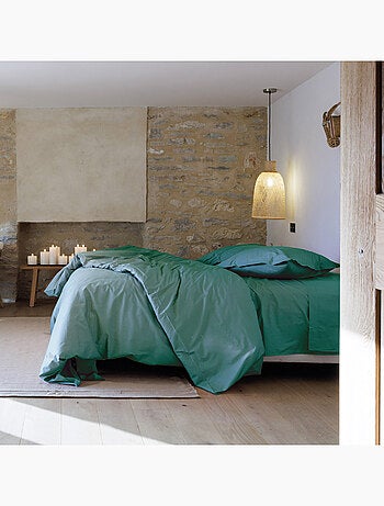 Housse de couette uni percale de coton MANOIR