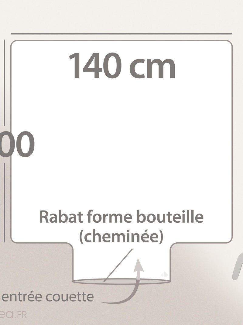 Housse de couette uni percale de coton MANOIR Vert tilleul - Kiabi