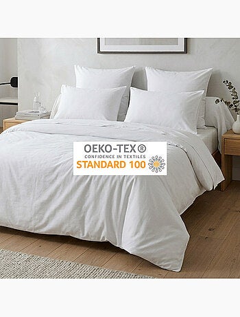 Housse de couette unie 100% coton 57 Fils - Blanc