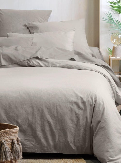 Housse de couette unie en coton bio - Kiabi