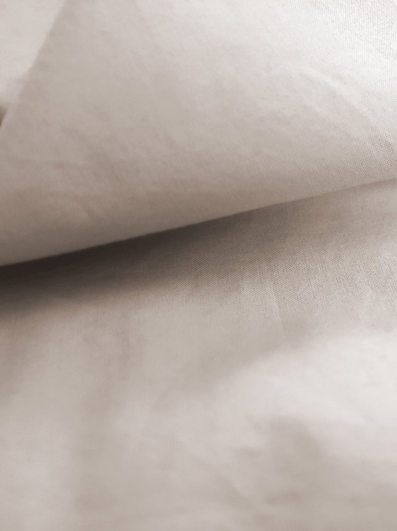 Housse de couette unie en coton, COTON LAVÉ Beige - Kiabi