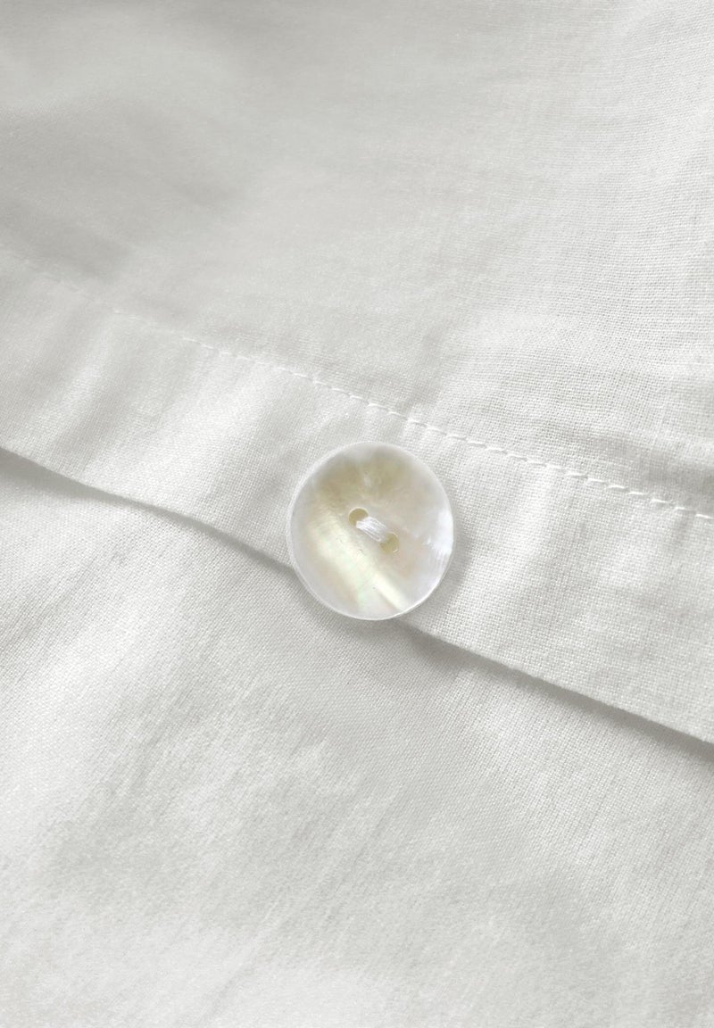 Housse de couette unie en coton, COTON LAVÉ Blanc - Kiabi