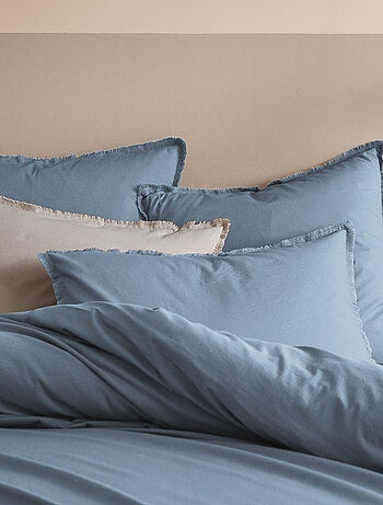Housse de couette unie en coton, COTON LAVÉ