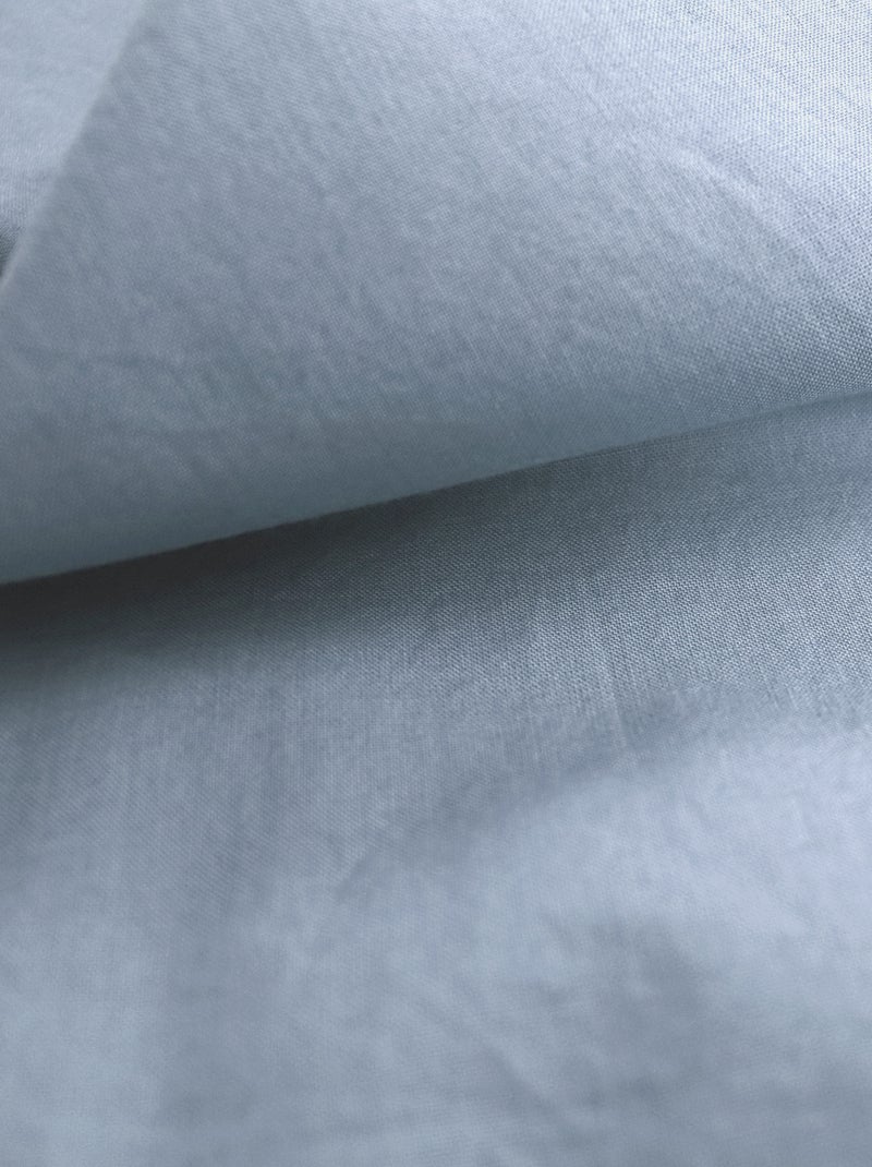 Housse de couette unie en coton, COTON LAVÉ Bleu clair - Kiabi