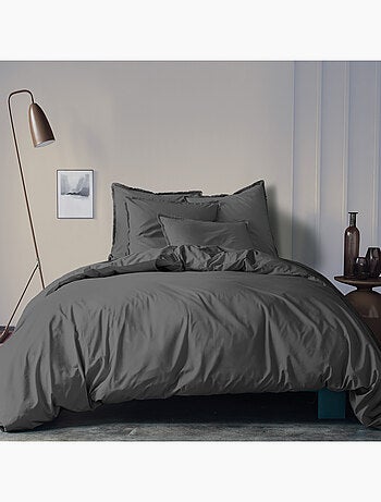 Housse de couette unie en coton, COTON LAVÉ