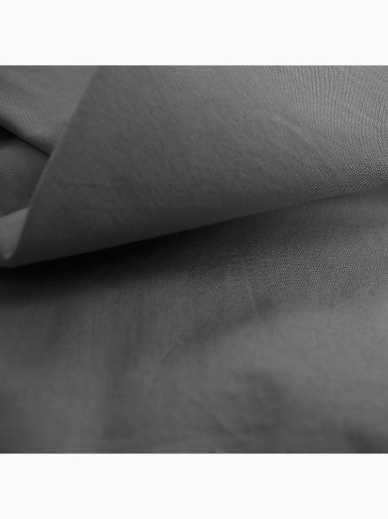 Housse de couette unie en coton, COTON LAVÉ gris anthracite - Kiabi