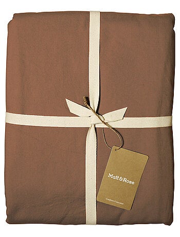 Housse de couette unie en coton, COTON LAVÉ