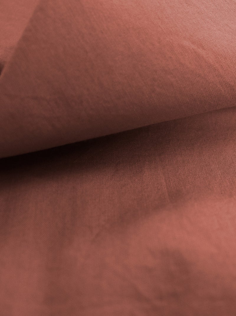 Housse de couette unie en coton, COTON LAVÉ Terracotta - Kiabi