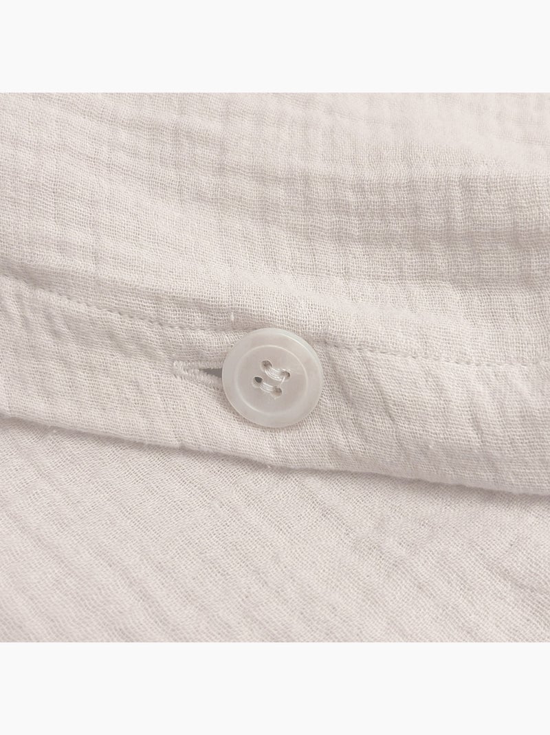 Housse de couette unie en coton, GAZE DE COTON Beige clair - Kiabi