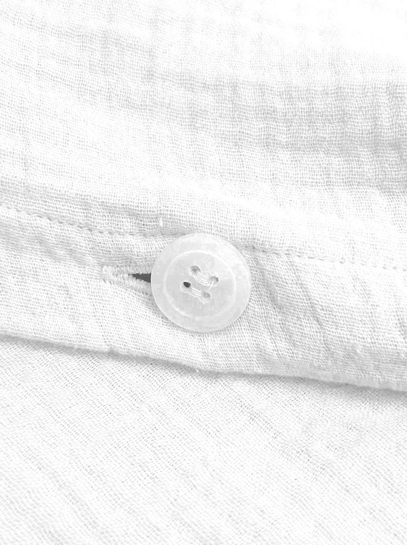 Housse de couette unie en coton, GAZE DE COTON Blanc - Kiabi