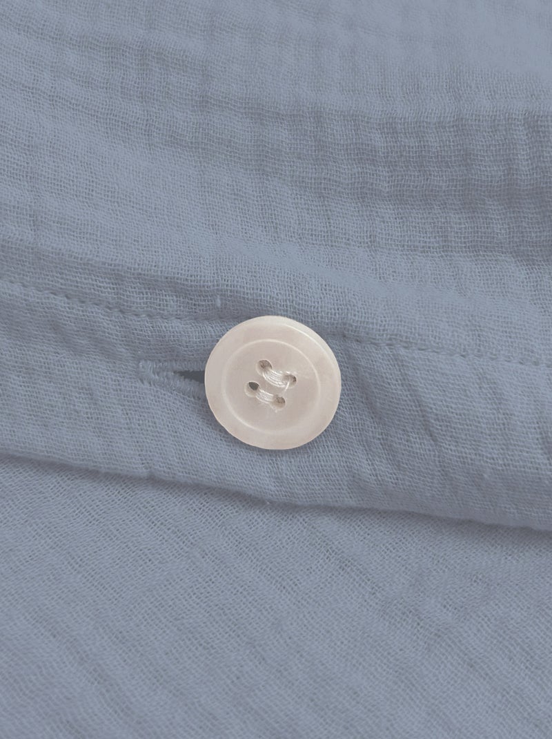 Housse de couette unie en coton, GAZE DE COTON Bleu clair - Kiabi