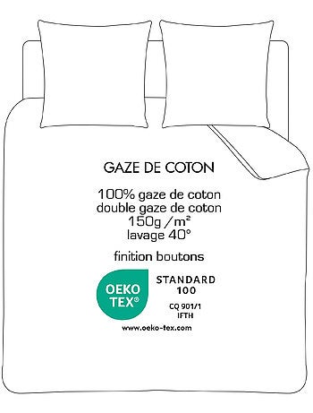 Housse de couette unie en coton, GAZE DE COTON