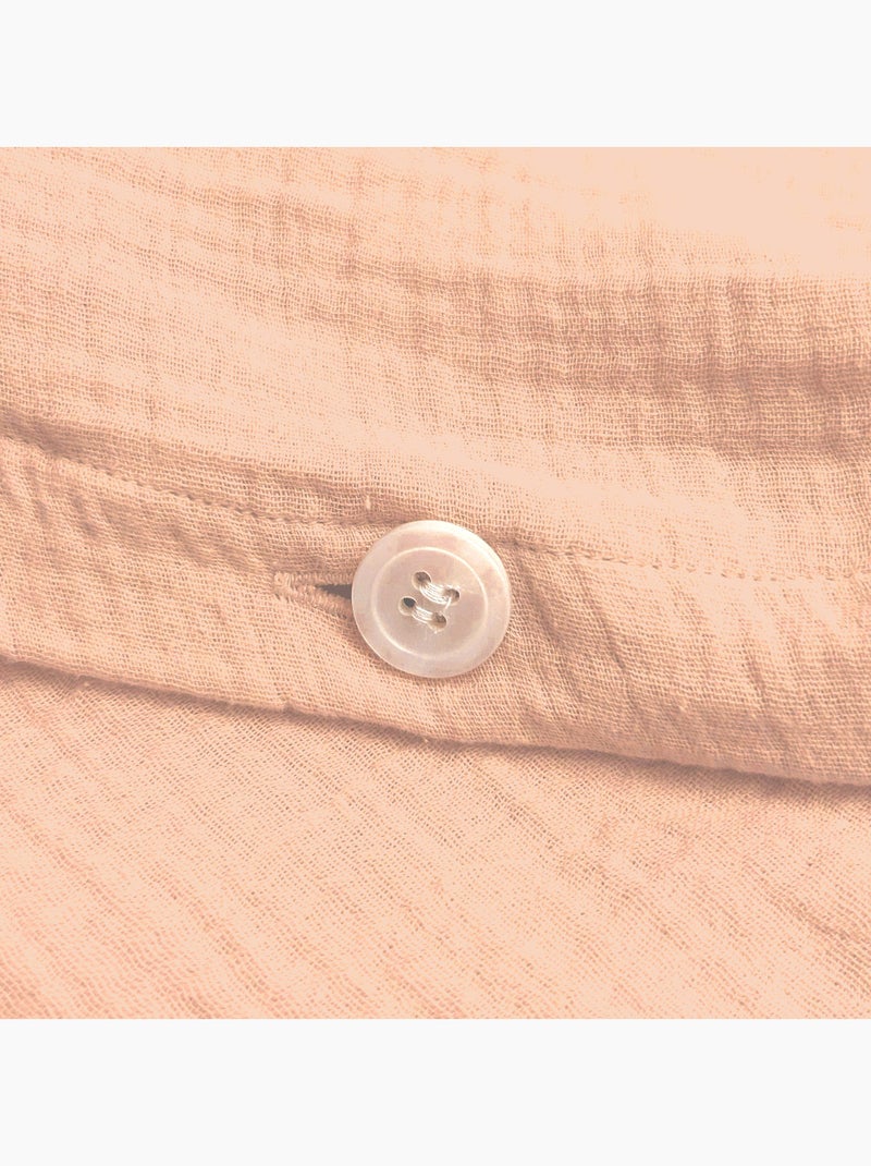 Housse de couette unie en coton, GAZE DE COTON Nude - Kiabi