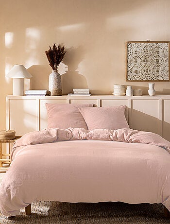 Housse de couette unie en coton, GAZE DE COTON