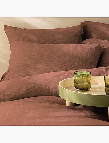 Housse de couette unie en coton, GAZE DE COTON
