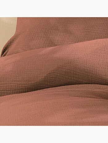 Housse de couette unie en coton, GAZE DE COTON