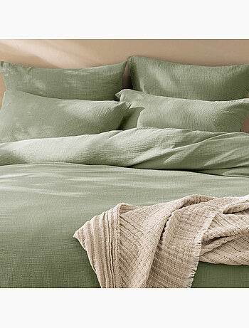 Housse de couette unie en coton, GAZE DE COTON
