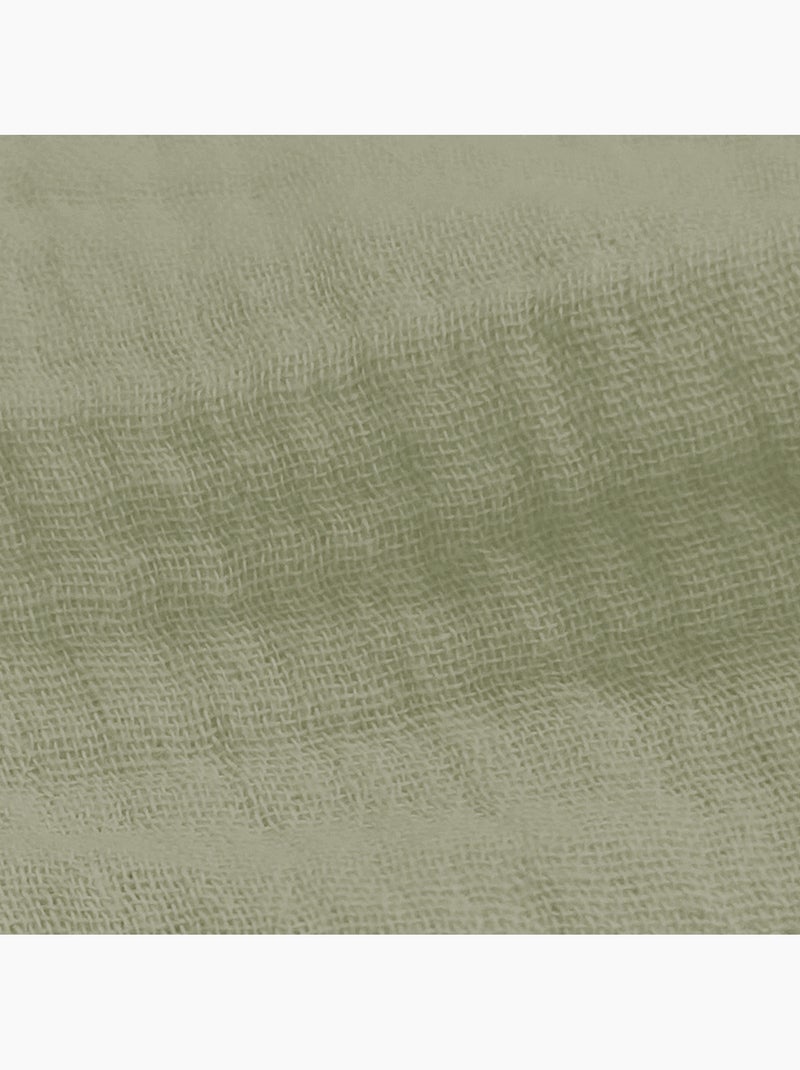 Housse de couette unie en coton, GAZE DE COTON Vert - Kiabi
