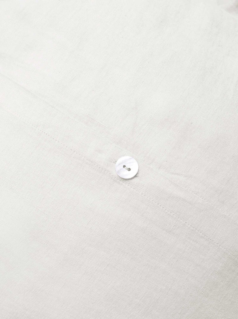 Housse de couette unie en lin, LIN LAVÉ Blanc cassé - Kiabi