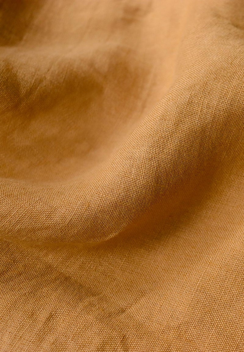 Housse de couette unie en lin, LIN LAVÉ Marron caramel - Kiabi