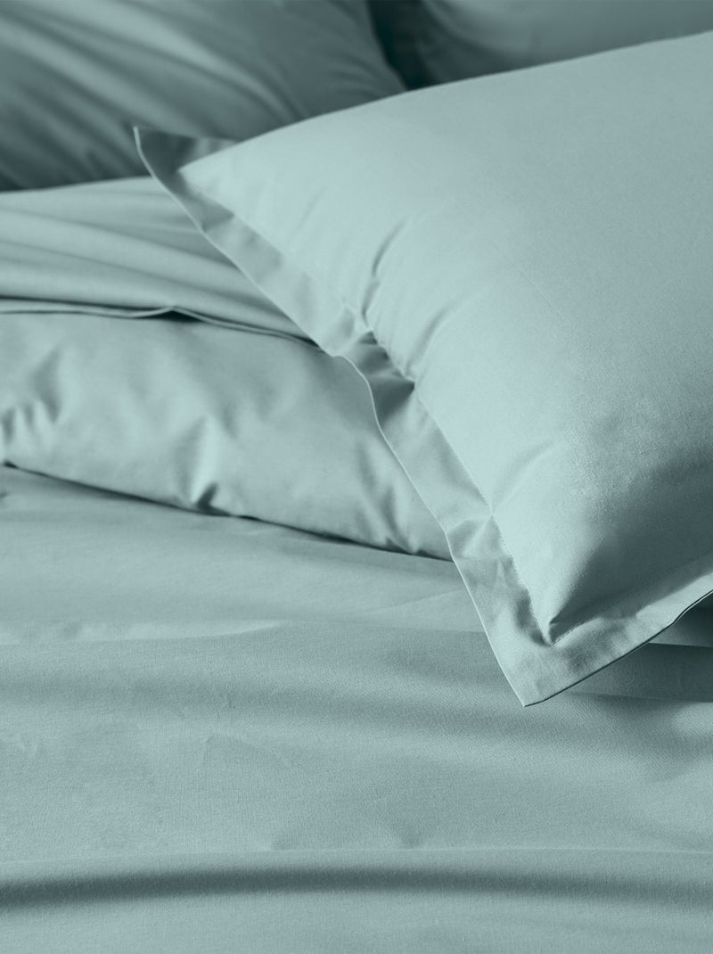 Housse de couette unie en percale de coton Bleu turquoise - Kiabi