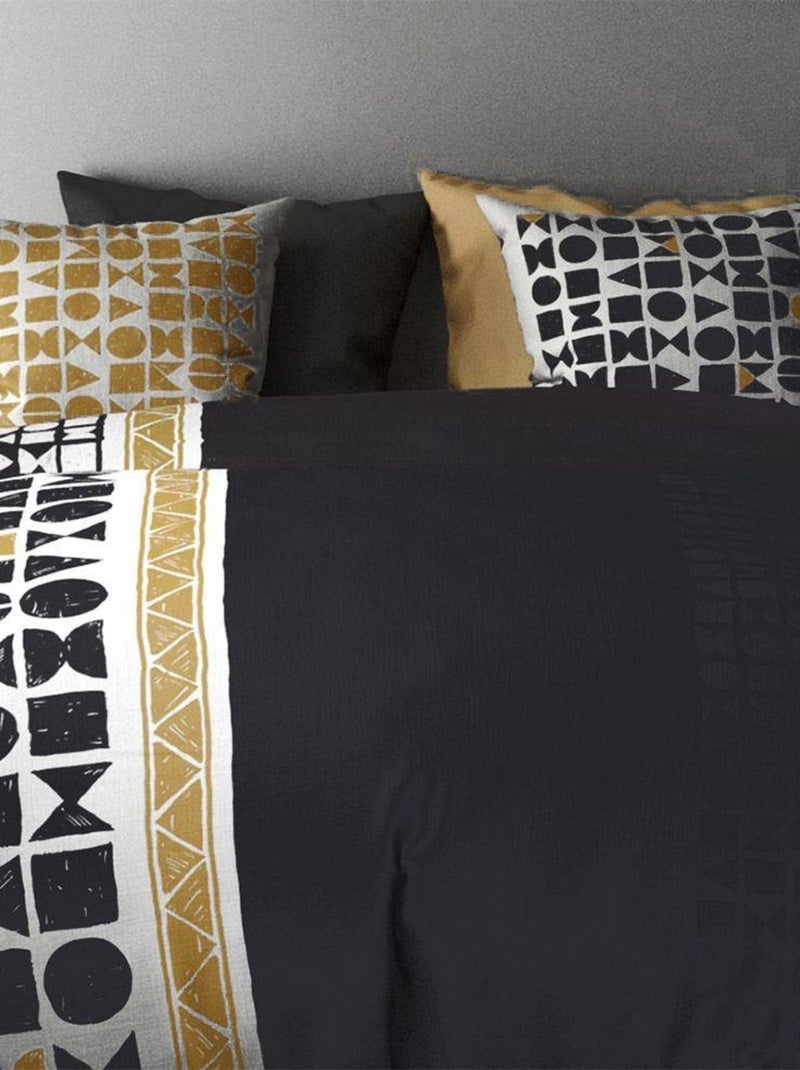 Housse de couette  Union + taie(s) coton 57 fils Gris - Kiabi