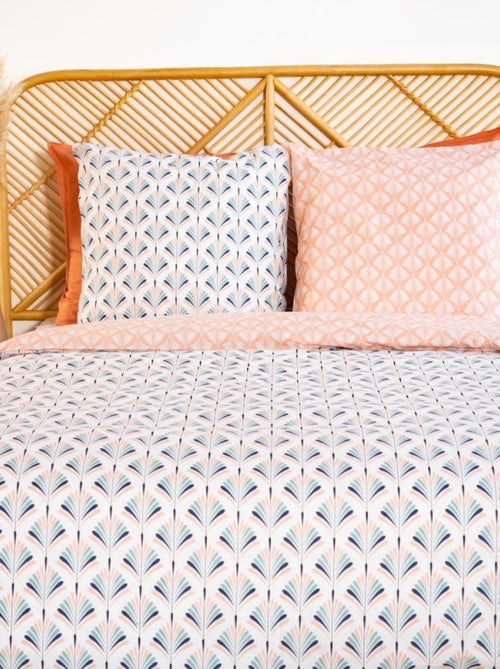 Housse de couette VOLEA + 2 taies 100% coton adouci 57 fils/cm2 - Kiabi Housse de couette VOLEA + 2 taies 100% coton adouci 57 fils/cm2 - Kiabi
