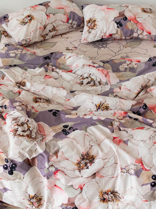 Housse de couette White peonies "Happyfriday" - Kiabi