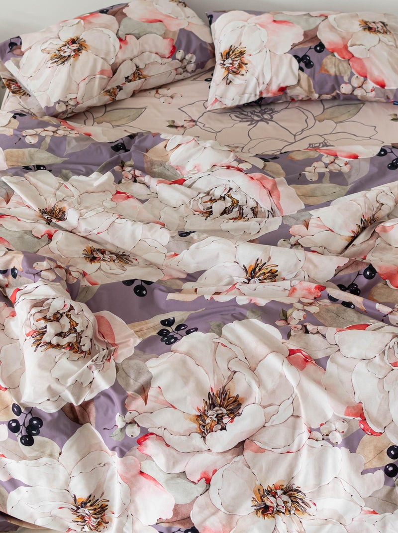 Housse de couette White peonies "Happyfriday" Blanc - Kiabi