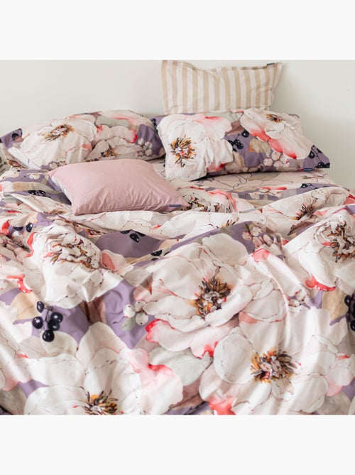 Housse de couette White peonies "Happyfriday" - Kiabi