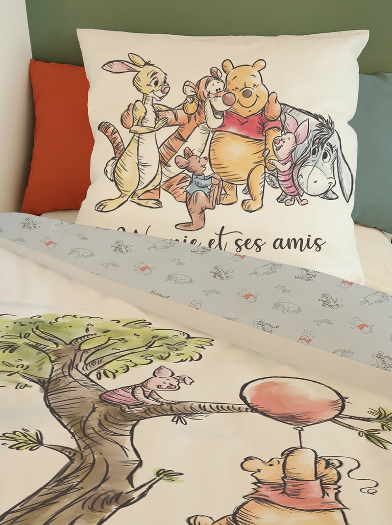 Housse de couette Winnie l'Ourson 140x200 cm - 100% Coton - Blanc Blanc - Kiabi