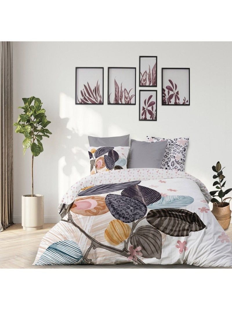 Housse de couette  Yona + taie(s) 100% coton 57 fils Blanc - Kiabi