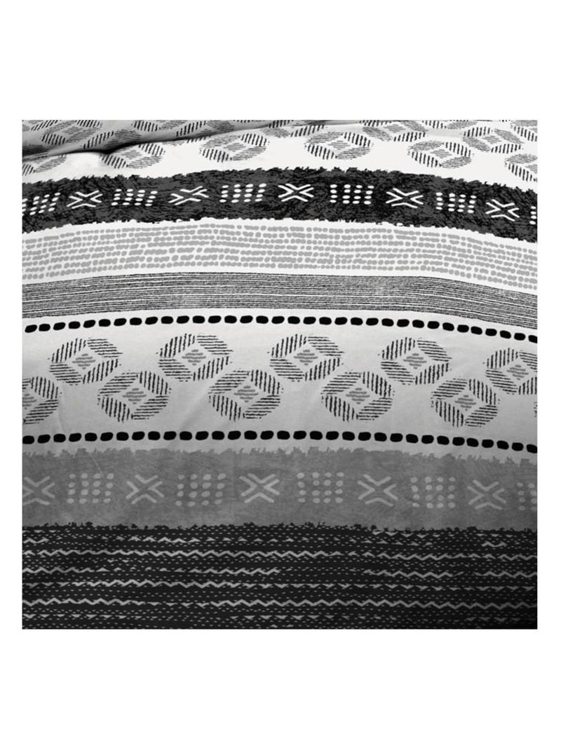 Housse de couette  Yuma gris + taie(s) coton 57 fils Gris - Kiabi