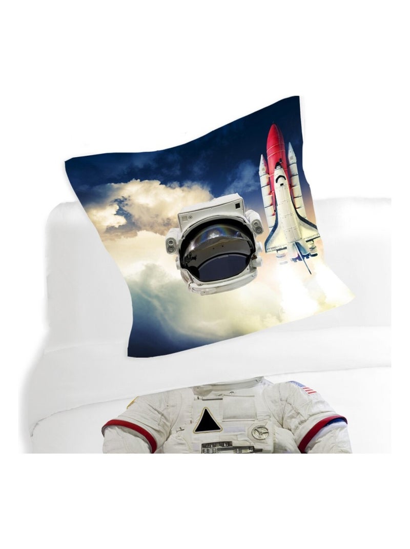 Housse de couette140x200 COSMONAUTE + 1 taie Blanc - Kiabi