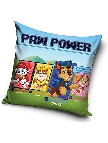 Housse de coussin - 40x40 cm, blanche, imprimé double face - pat'patrouille carbotex