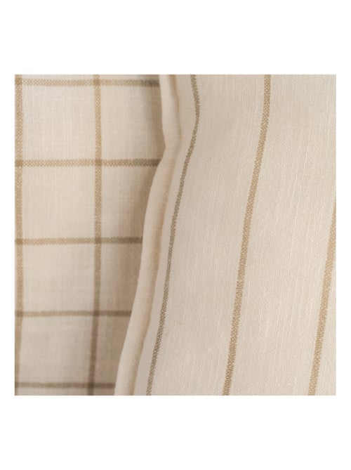 Housse de coussin 100% coton rayures et carreaux LOURMARIN - Kiabi