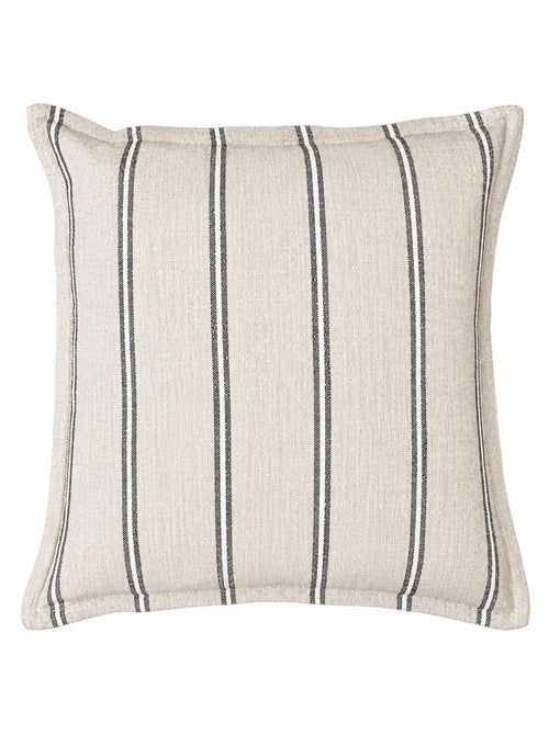 Housse de coussin 100% coton rayures rustiques LOURMARIN - Kiabi